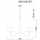 Подвесная люстра ARTE Lamp A4011LM-5CC Подвесная люстра ARTE Lamp A4011LM-5CC