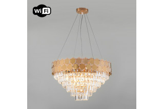 Каскадная люстра Eurosvet 10124/8 золото/прозрачный хрусталь Strotskis Smart (10113/8)